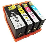 Pack 4 Cartouches d'encre Grande capacité 150 XL Noir et Couleurs pour imprimante LEXMARK Pro 915 Pro915- Plein d'encre