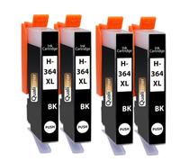 Pack 4 Cartouches encre 364XL 364 XL compatible pour HP Noir Haute capacité avec puce 650 pages