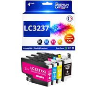 Pack 4 Cartouches Encre LC3237 Compatible pour Brother HL J6000DW HL J6100DW MFC J5945DW MFC J6945DW MFC J6947DW Noir Cyan Magenta Jaune Haute capacité avec Puce 3000 1500 Pages