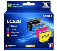Pack 4 Cartouches LC528 Compatible pour Brother Multicolor 6000 Pages