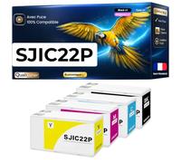 Pack 4 Cartouches SJIC22P Compatible pour Epson ColorWorks C3500 Multicolor