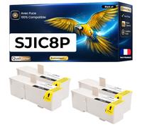 Pack 4 Cartouches SJIC8P SJIC8K compatibles pour Epson TM-J 7000 7500 9000