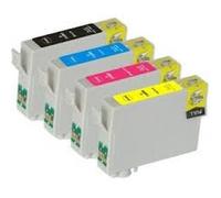 Pack 4 Cartouches T0891 T0892 T0893 T0894 pour imprimante EPSON Stylus BX300F S20 S21 SX100 SX105 SX110 SX115 SX200 SX205 SX210 SX215 SX218 SX400 SX405 SX405 WiFi SX410 SX415 - Plein d'encre