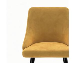 Pack 4 chaises de bar en velours orange et jaune 78 cm - aristote