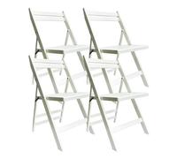 Pack 4 Chaises Pliantes en Bambou Buiani O91... Blanc cas