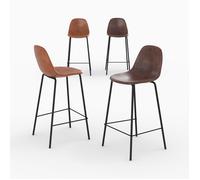 Pack 4 chaises pour îlot central camel et marron 65 cm - Henrik - Rendez-Vous Déco