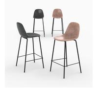 Pack 4 chaises pour îlot central taupe et gris/noir 65 cm - Henrik - Rendez-Vous Déco