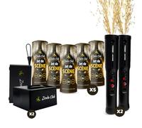 Pack 4 Déclencheurs+5 Jet de scène 2.5 mètres 30 secondes, Kit de tir pour jets de scène, Machine d'Allumage De Feu d'artifice Froid+ télécommandes PACK DE MARIAGE, FETE (2.5 metres) Zenda club®