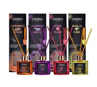 PACK 4 DIFFUSEUR PARFUM INTERIEUR VANILLE ROSE CANELLE LAVANDE