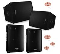 Pack 4 Enceintes Sono 2400W Total Ibiza Sound 3 Voies 4x600w - Câblage - PA DJ MIX Idéal Bar Club Animation Mariage Soirée