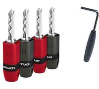 Pack 4 fiches banane Audioquest SureGrip 300 Argent