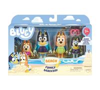 Pack 4 Figurines Bluey La famille à la plage