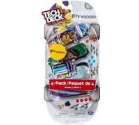 Finger Skate - Tech Deck - Pack 4 Fingers Skates - 6028815 - Authentique Planches à roulettes à customiser 96 mm - Modèle aléatoire