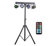 Pack 4 Jeux De Lumière + Portique IBIZA DJLIGHT65 - Hauteur Max 180Cm - Avec Télécomande