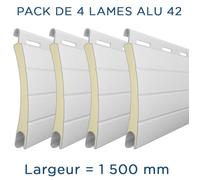 Pack 4 lames - 1500mm - Aluminium 42 - Blanc