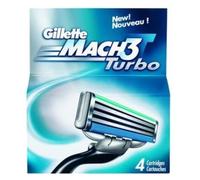 Lot 4 Lames GILLETTE MACH3 TURBO Aloe + Vit.E Lot Recharge Rasoir Gilette Match+