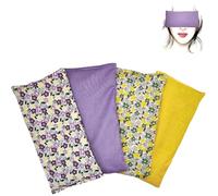Pack 4 "Lilas et Jaune - Coussins de Yoga pour Les Yeux - Oreillers pour Les Yeux | Graines de Lavande et de Riz | Yoga, méditation, Relaxation, Reposer des Yeux - Pack 4 unités - 21x11cm/unité