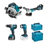 Pack 4 machines MAKITA 18 V - DLX4154TJ - en coffret avec batteries et chargeur