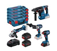 Bosch Professional KIT 4 Outils BOSCH GSR/GDX/GWS/GBH +1 4.0AH + 2 Batterie 5.5 AH-0615990N32