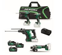 Pack 4 outils perforateur - perceuse - meuleuse & visseuse HIKOKI KC18DEWHZ + 3 x 5,0Ah & chargeur + sac de transport
