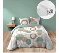 Pack 4 pièces Housse de couette 240 x 220 cm Lunabella + 2 taies + drap housse 140 Blanc