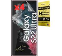 [Pack 4 Pièces Pour Samsung Galaxy Series 4 Films De Protection D'écran Hydrogel 3d Anti-Choc Compatible Coques Film Protecteur Souple Mieux Qu'un Verre Trempé (Galaxy S22 Ultra)