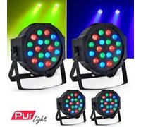 pack 4 projecteurs dj light animation disco mobile par à led 18x1w rgb - pur light montana