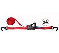PACK 4 SANGLES ARRIMAGE 500 Kg 5M LARGEUR 25MM CROCHET 'S' LEVAC L0234552E05