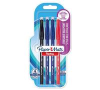 Pack 4 Stylo à Bille Replay Effaçable Noir, Bleux2, Rouge pointe Moyenne
