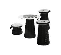 pack mini max 4 tabourets 1 plateau pour campingcar. van. fourgon Noir G