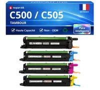 Pack 4 Tambours 108R01481 108R01482 108R01483 108R01484 compatible pour Xerox C500 C505 Haute capacité avec puce 40000 pages