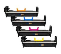 Pack 4 Tambours image 46484108 46484107 46484106 46484105 compatible pour Oki C532dn C542dn MC573dn Noir et Couleur Haute capacité avec puce 30000 pages