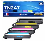 Pack 4 TN247 TN243 compatible pour Brother Noirs et Couleurs Haute capacité avec puce Noir 3000 pages Couleurs 2300 pages