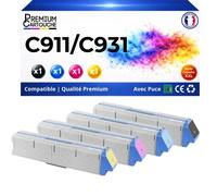 Pack 4 Toner 45536416 45536415 45536414 45536413 compatible pour OKI 931 Noir et Couleurs HC puce 24000 pages