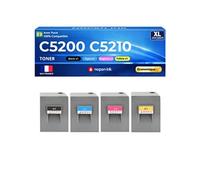 Pack 4 Toner 828426 828429 828428 828427 compatible pour Ricoh 5200 5210 Noir et Couleurs