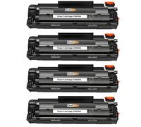 Pack 4 Toner CB436A 36A CB 436A compatible pour HP LaserJet Noir Haute capacité avec puce 2000 pages