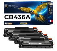 Pack 4 Toner CB436A 36A CB 436A compatible pour HP LaserJet Noir Haute capacité avec puce 2000 pages