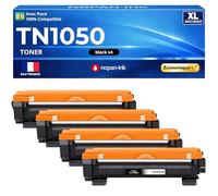 Pack 4 Toner TN-1050 TN 1050 TN1050 Compatible pour Brother DCP 1510 DCP 1512 HL 1110 HL 1112 MFC 1810 Noir Haute capacité avec Puce 1000 Pages