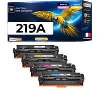 Pack 4 Toner W2190X W2191X W2192X W2193X W2190A W2191A W2192A W2193A 219X 219A Compatible pour HP Color LaserJet Pro 3202dn 3202dw 3302dw 3302fdw CMJN Puce 3200 2500 Pages