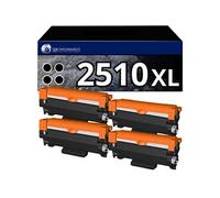 Pack 4 Toners compatibles BROTHER TN2510XL noir