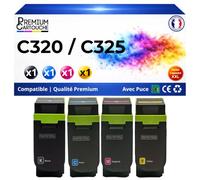 Pack 4 Toners PK4 Compatible pour Xerox C320 C325 Multicolor 8000 Pages