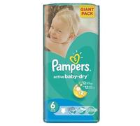 Pack 48 Couches Pampers Active Baby Dry Taille 6 (16 Kg Et +)