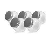 Pack 5 bocaux à épices en verre 190 ml - Couvercles inox à visser hermétiques - Conservation aromates, herbes, condiments - Transparent - Bouchon anti-fuite - Idéal cuisine & zéro déchet