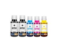 Pack 5 Bouteilles d'encre Multicolore 2x135 ml 3x70 ml compatible pour HP Deskjet GT Ink Tank GT51 GT52