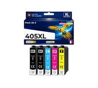 Pack 5 Cartouche 405XL VALISE compatible pour Epson Noir Cyan Magenta Jaune Haute capacité avec puce 1100 pages