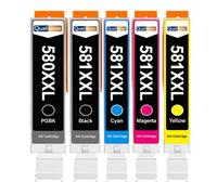 Pack 5 Cartouche CLI-581XXL CLI 581 XXL compatible pour Canon Multicolore Haute capacité avec puce