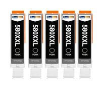 Pack 5 Cartouche CLI-581XXL CLI 581 XXL compatible pour Canon Noir Haute capacité avec puce 4590 pages
