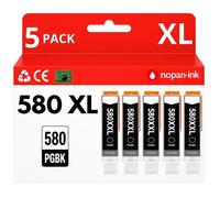Pack 5 Cartouche CLI-581XXL CLI 581 XXL compatible pour Canon Noir Haute capacité avec puce 4590 pages