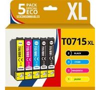 Pack Compatible Epson T0715, 5 Cartouches