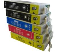 Pack 5 cartouches compatibles EPSON T1285 - STYLUS SL355 1 noir + 1 GRATUITE et 3 couleurs